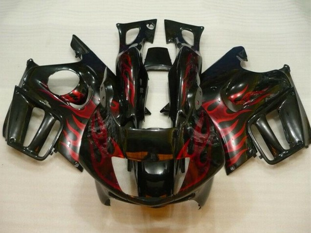 1995-1996 Honda CBR600 F3 Motorcycle Fairings - Glossy Black Red Flame Canada