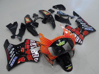 Cheap 1998-1999 Honda CBR900RR 919 Motorcycle Fairings - Glossy Black Orange Rossi Canada