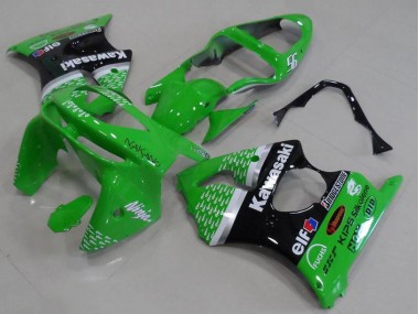 Cheap 1998-1999 Kawasaki ZX6R Motorcycle Fairings - Green White Silver Glossy Black Canada