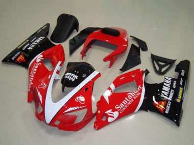 Cheap 1998-1999 Yamaha YZF R1 Motorcycle Fairings - Red White Glossy Black Motul Santander Canada