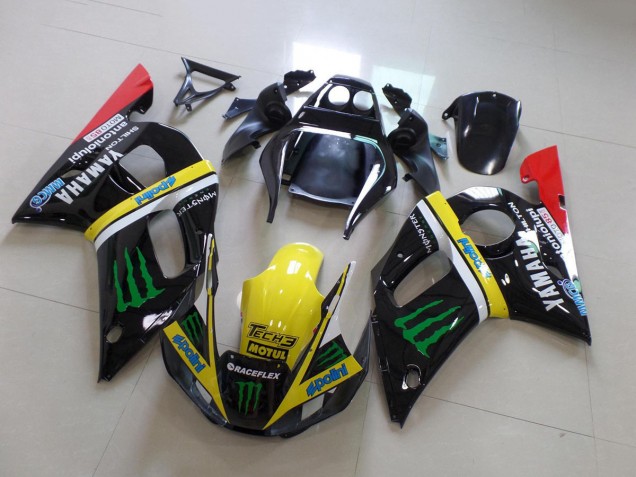 1998-2002 Yamaha YZF R6 Motorcycle Fairings - Glossy Black Yellow Red Green Motul Monster Canada