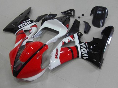 Cheap 2000-2001 Yamaha YZF R1 Motorcycle Fairings - Red White Glossy Black Racing Version Canada