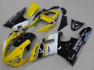 Cheap 2000-2001 Yamaha YZF R1 Motorcycle Fairings - Yellow White Black Anniversary Motul Michelin Canada