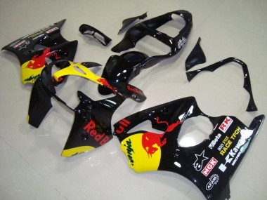 Cheap 2000-2002 Kawasaki ZX6R Motorcycle Fairings - Glossy Black Yellow Red Bull Canada