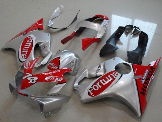 2000-2006 Honda VTR1000 Motorcycle Fairings - Silver Red Fortuna 74 Canada