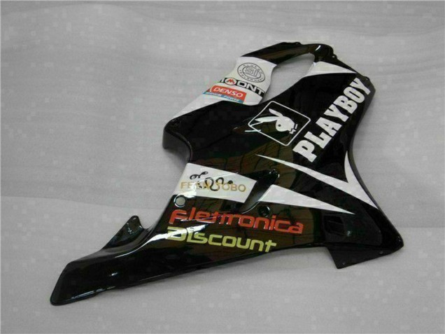 2001-2003 Honda CBR600 F4i Motorcycle Fairings - White Yellow Glossy Black Playboy Canada