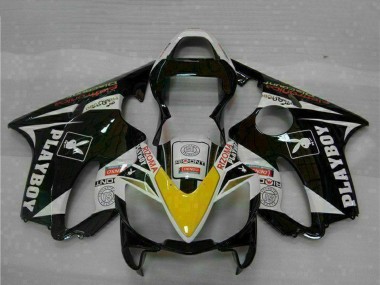 Cheap 2001-2003 Honda CBR600 F4i Motorcycle Fairings - White Yellow Glossy Black Playboy Canada
