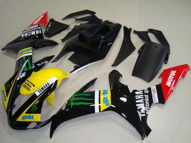 Cheap 2002-2003 Yamaha YZF R1 Motorcycle Fairings - Glossy Black Yellow Red Green Motul Monster Canada
