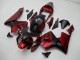 2003-2004 Honda CBR600RR Motorcycle Fairings - Red Matte Black Stripe Canada