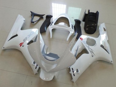 Cheap 2003-2004 Kawasaki ZX6R Motorcycle Fairings - White with Silver Decals Canada