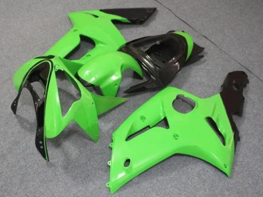 Cheap 2003-2004 Kawasaki ZX6R Motorcycle Fairings - Light Green Glossy Black Canada