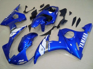 Cheap 2003-2004 Yamaha YZF R6 Motorcycle Fairings - Blue White OEM Style Canada