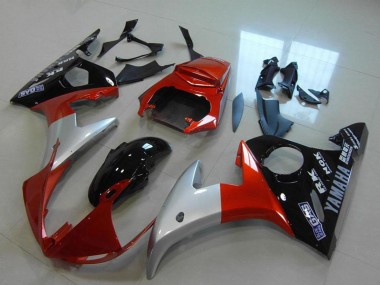 Cheap 2003-2004 Yamaha YZF R6 Motorcycle Fairings - Red Silver Glossy Black Canada