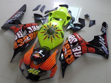 Cheap 2006-2007 Honda CBR1000RR Motorcycle Fairing - Green Orange Glossy Black Rossi 46 Canada