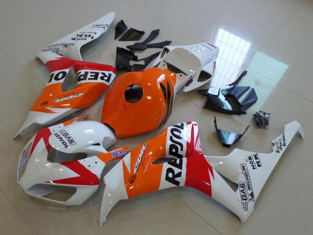 2006-2007 Honda CBR1000RR Motorcycle Fairing - Orange White Red Glossy Black Repsol Canada