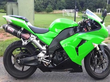 Cheap 2006-2007 Kawasaki ZX10R Motorcycle Fairing Kits - Green Matte Black Canada