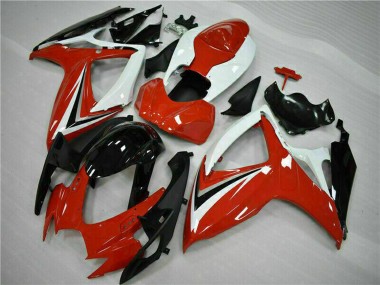 Cheap 2006-2007 Suzuki GSXR 600/750 Motorcycle Fairings - White Red Glossy Black Stripe Canada