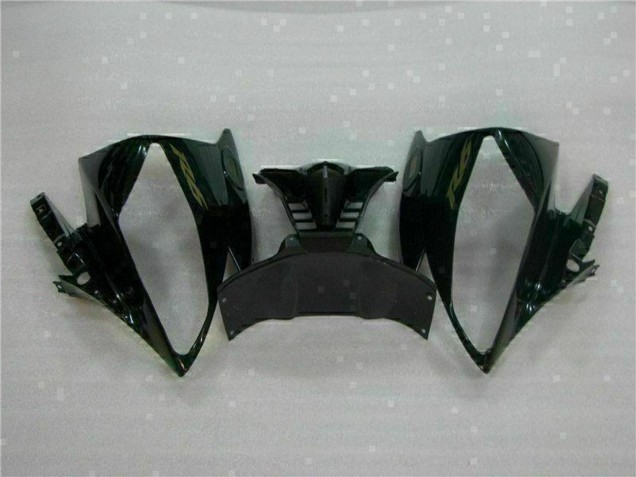 2006-2007 Yamaha YZF R6 Motorcycle Fairings - Glossy Black Matte Black Gold Decals Canada