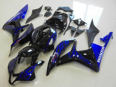 Cheap 2007-2008 Honda CBR600RR Motorcycle Fairings - Glossy Black Blue Flame Canada