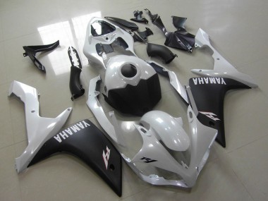 Cheap 2007-2008 Yamaha YZF R1 Motorcycle Fairings - White Matte Black Canada