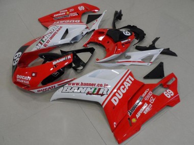Cheap 2007-2014 Ducati 848 1098 1198 Motorcycle Fairings - White Red Glossy Black Banner 69 Canada