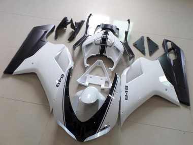 Cheap 2007-2014 Ducati 848 Motorcycle Fairing - White Matte Black Canada