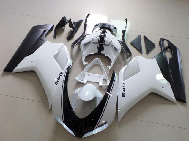 2007-2014 Ducati 848 Motorcycle Fairing - White Matte Black Canada