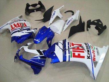 Cheap 2008-2012 Kawasaki ZX250R Motorcycle Fairings - White Blue Red Fiat Canada