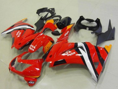 Cheap 2008-2012 Kawasaki ZX250R Motorcycle Fairings - Red Orange White Black Eva Racing Canada