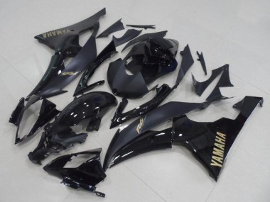 Cheap 2008-2016 Yamaha YZF R6 Motorcycle Fairings - Glossy Black Matte Black Gold Decals Canada