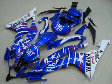 Cheap 2008-2016 Yamaha YZF R6 Motorcycle Fairings - White Blue Fiat Motul Michelin Canada