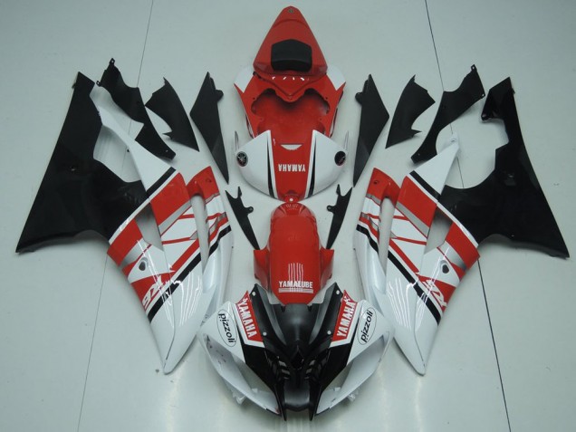 2008-2016 Yamaha YZF R6 Motorcycle Fairing - White Red Black Canada