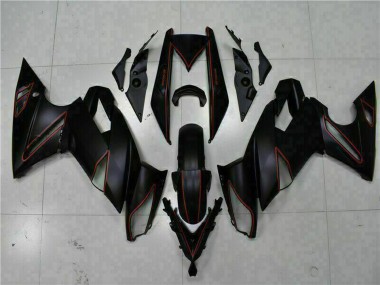 Cheap 2009-2011 Kawasaki EX650 Motorcycle Fairings - Matte Black Red Stripe Canada