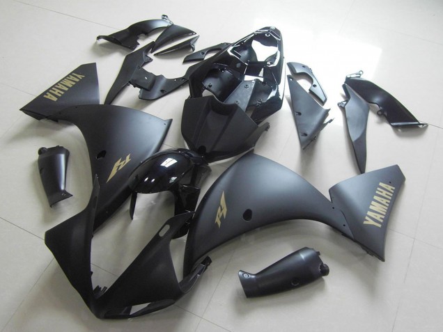2009-2011 Yamaha YZF R1 Motorcycle Fairings - Glossy Black Matte Black Gold Decals Canada