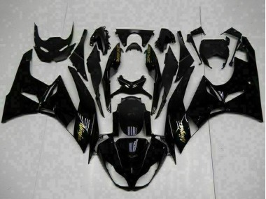 Cheap 2009-2012 Kawasaki ZX6R Motorcycle Fairings - Glossy Black Gold Ninja Canada