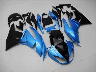 Cheap 2009-2012 Kawasaki ZX6R Motorcycle Fairings - Light Blue Glossy Black Canada
