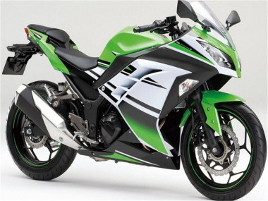 Cheap 2013-2017 Kawasaki Ninja 300 EX300R Motorcycle Fairings - Green White Black Stripe Canada