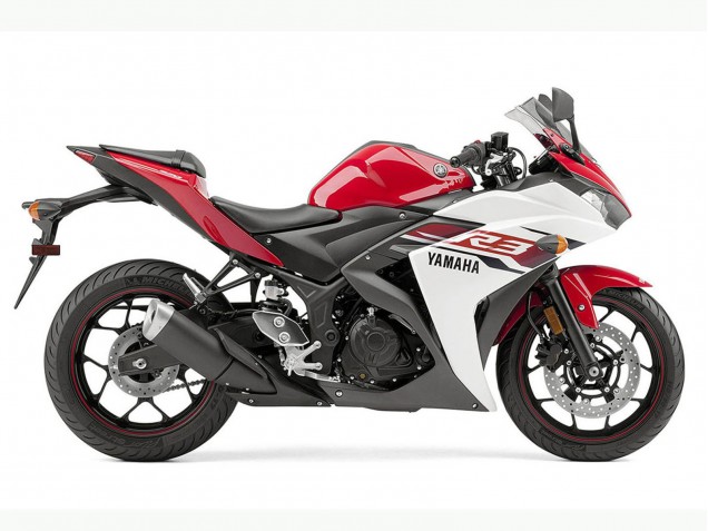2015-2018 Yamaha YZF R3 Motorcycle Fairing - White Red Black Canada