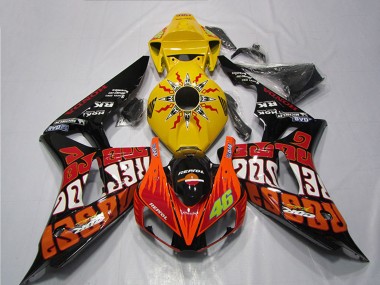 Cheap 2004-2005 Honda CBR1000RR Motorcycle Fairing - Yellow Orange Glossy Black Repsol Rossi 46 Canada