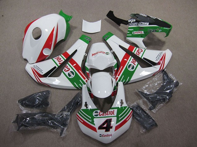 2008-2011 Honda CBR1000RR Motorcycle Fairings - White Red Green Castrol 4 Canada