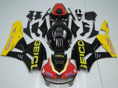 Cheap 2012-2016 Honda CBR1000RR Motorcycle Fairings - Red Yellow Glossy Black HRC One Heart GEICO Canada