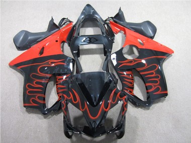 Cheap 2001-2003 Honda CBR600 F4i Motorcycle Fairing Kits - Glossy Black Red Flame Canada