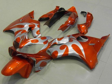 Cheap 2004-2007 Honda CBR600 F4i Motorcycle Fairings - Silver Orange Flame Canada