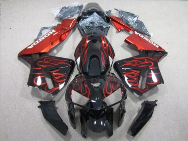 Cheap 2005-2006 Honda CBR600RR Bike Fairings - Glossy Black Red Flame Canada