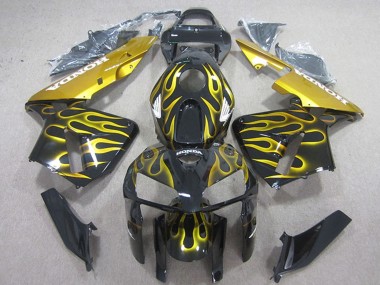 Cheap 2005-2006 Honda CBR600RR Motorcycle Fairings - Glossy Black Yellow Flame Canada