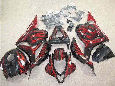 Cheap 2009-2012 Honda CBR600RR Motorcycle Fairing - Glossy Black Red Flame Canada