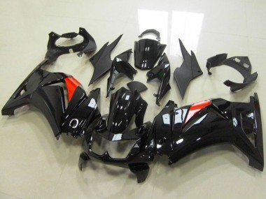 Cheap 2008-2012 Kawasaki ZX250R Motorcycle Fairings - Glossy Black Red Canada