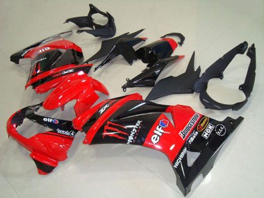 Cheap 2008-2012 Kawasaki ZX250R Motorcycle Fairings - Red Glossy Black Elf Touch4 Monster Canada
