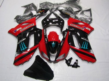 Cheap 2007-2008 Kawasaki ZX6R Motorcycle Fairings - Red Black Monster Canada
