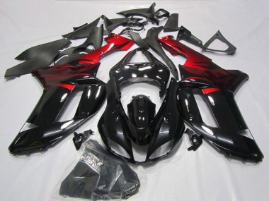 Cheap 2007-2008 Kawasaki ZX6R Motorcycle Fairings - Black Red Canada